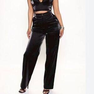 VINTAGE BLACK SATIN PANTS